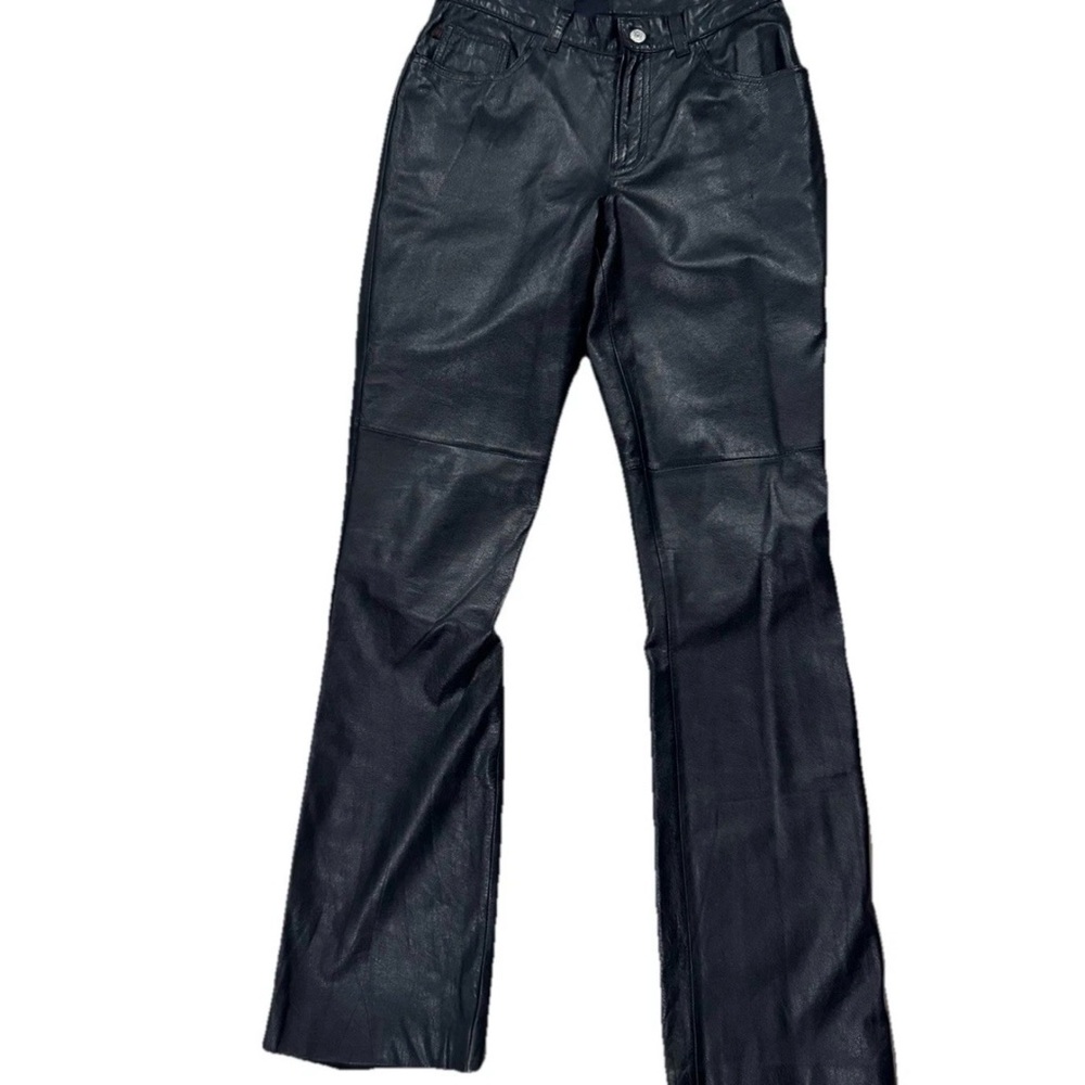 Women’s Vintage 90s Ralph Lauren Green Label Black Leather Pants Size 6